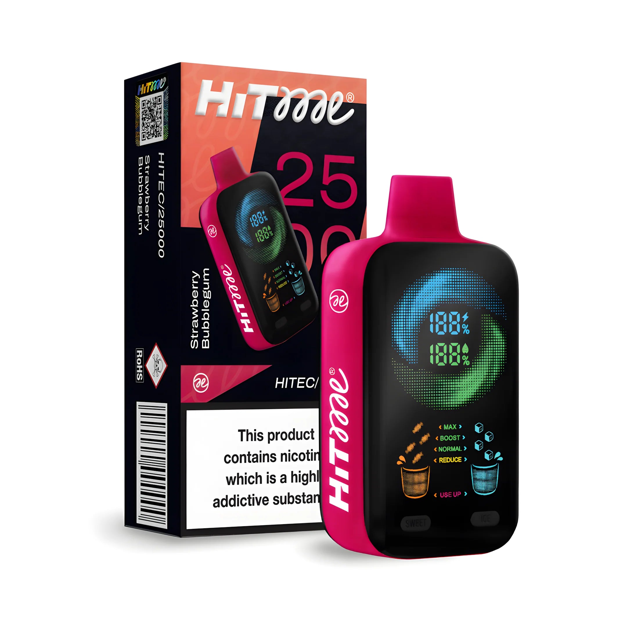 spider man vape HITME HITEC 25000 Strawberry Bubblegum