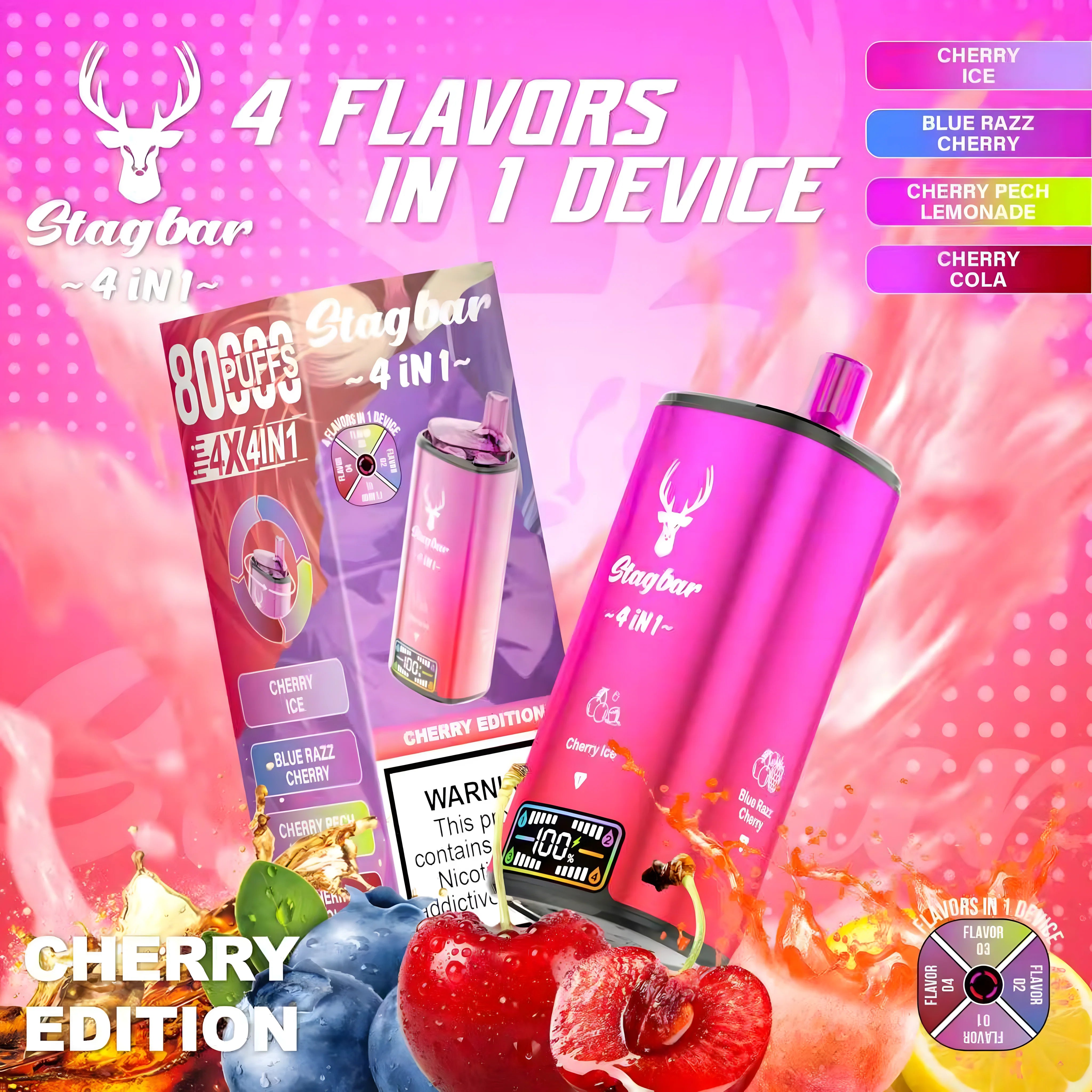 cherry vape flavors STAGBAR 4in1 Edition 5% Nicotine – TEMAS MÉDICOS 7ma Temporada 7 daze red's original apple Flavour:Cubano