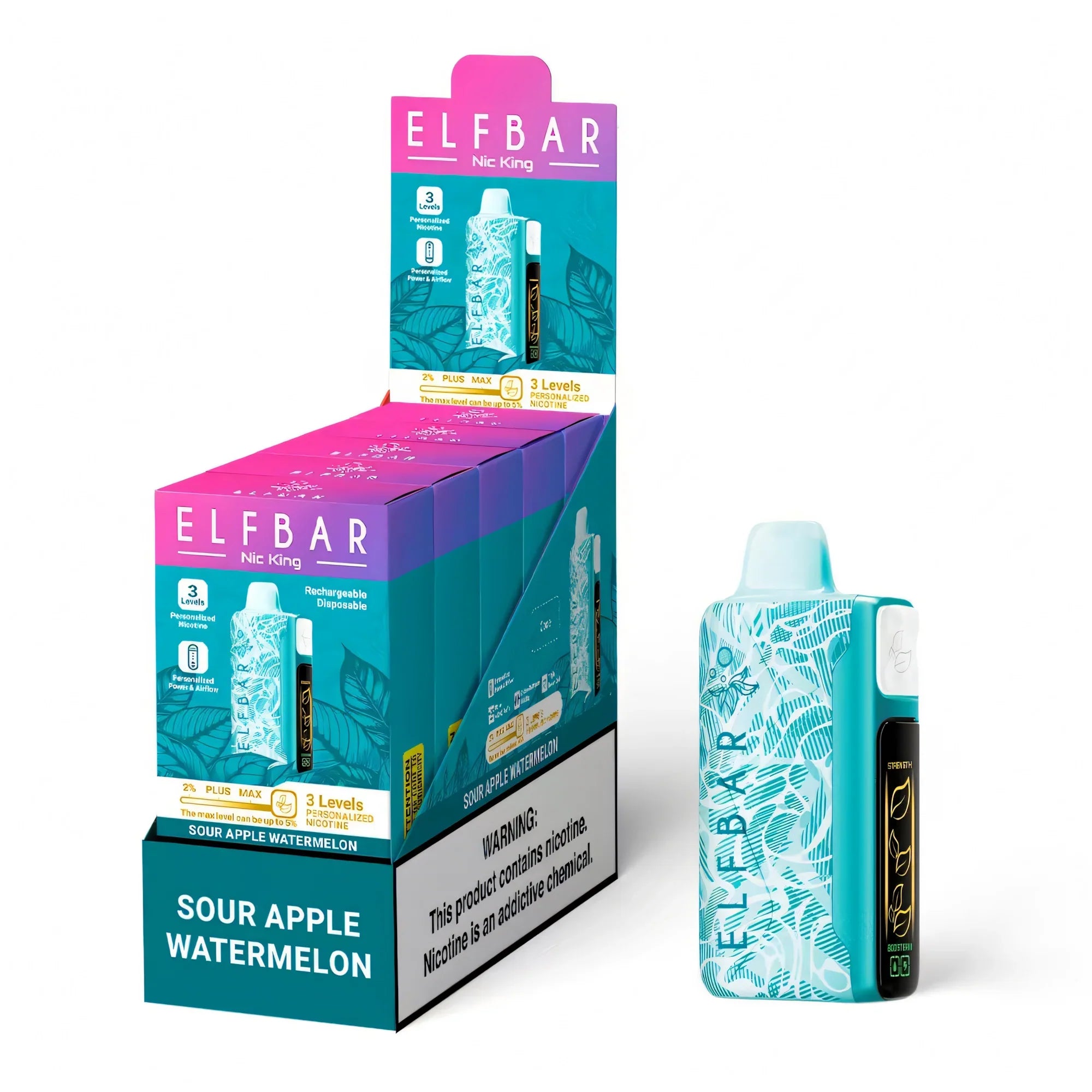 ELF BAR Nicotine King 40000 – adjustable 2%/3%/5% nicotine, 5 cooling levels, LCD display, Type-C rechargeable (18+)