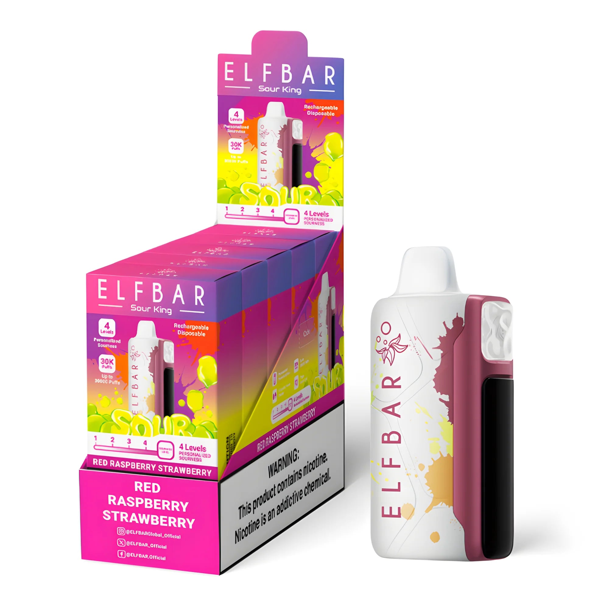 ELF BAR Sour King 40000 Red Raspberry Strawberry 5% - packaging