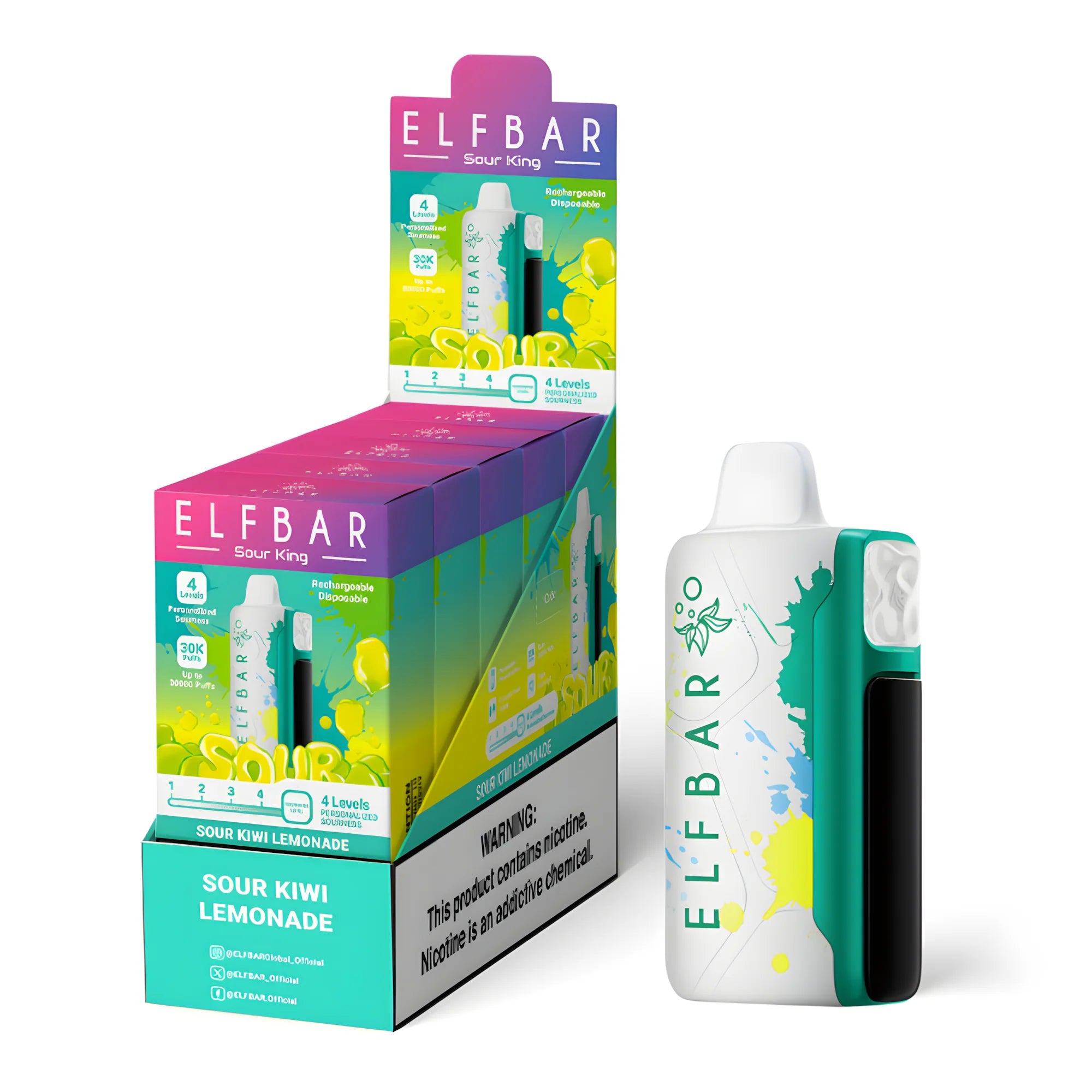 ELF BAR Sour King 40000 Sour Kiwi Lemonade 5% - packaging