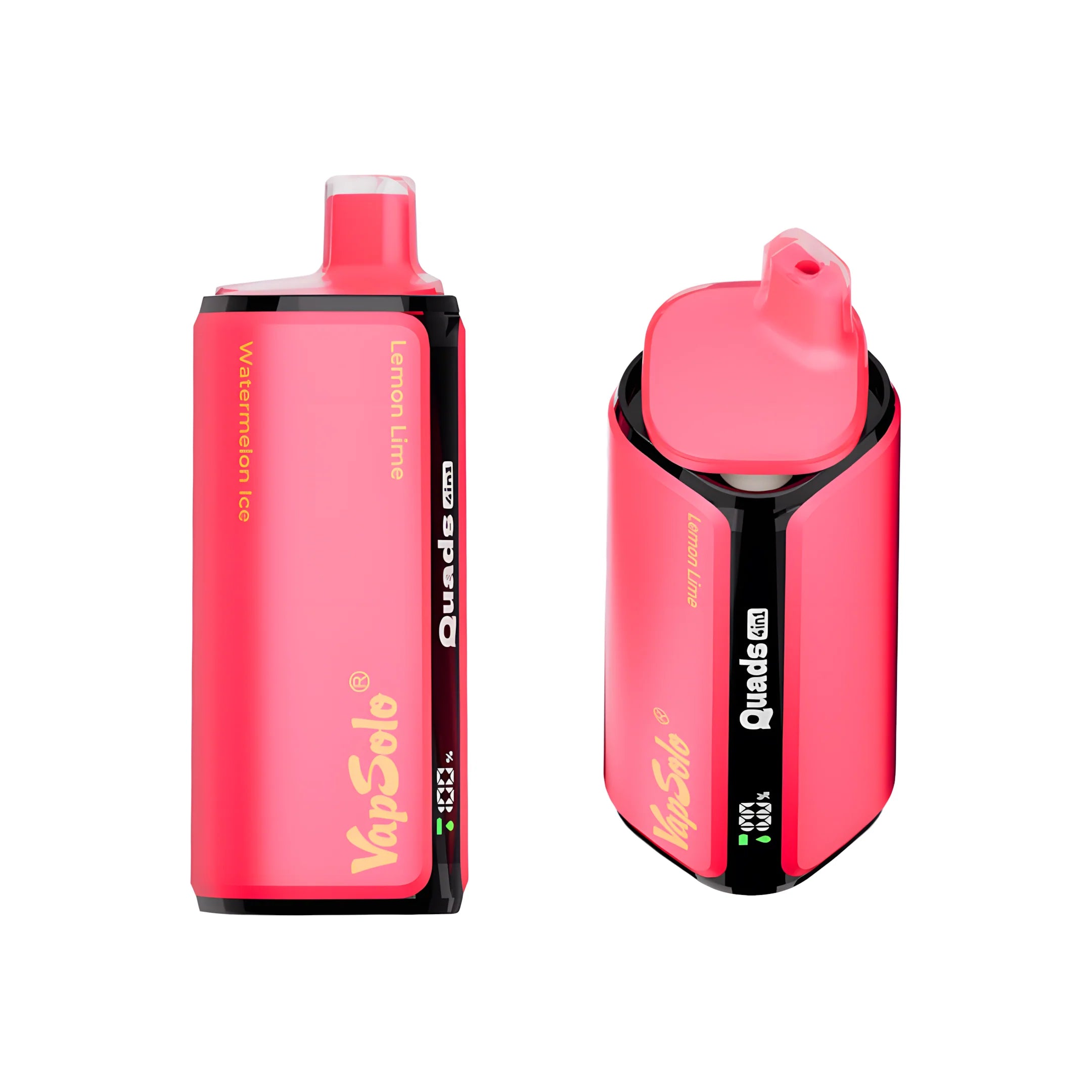 VAPSOLO QUADS 80000 Lemon Lime & Watermelon Ice & Black Ice Dragonfruit Strawberry & Love66 5% - product photo