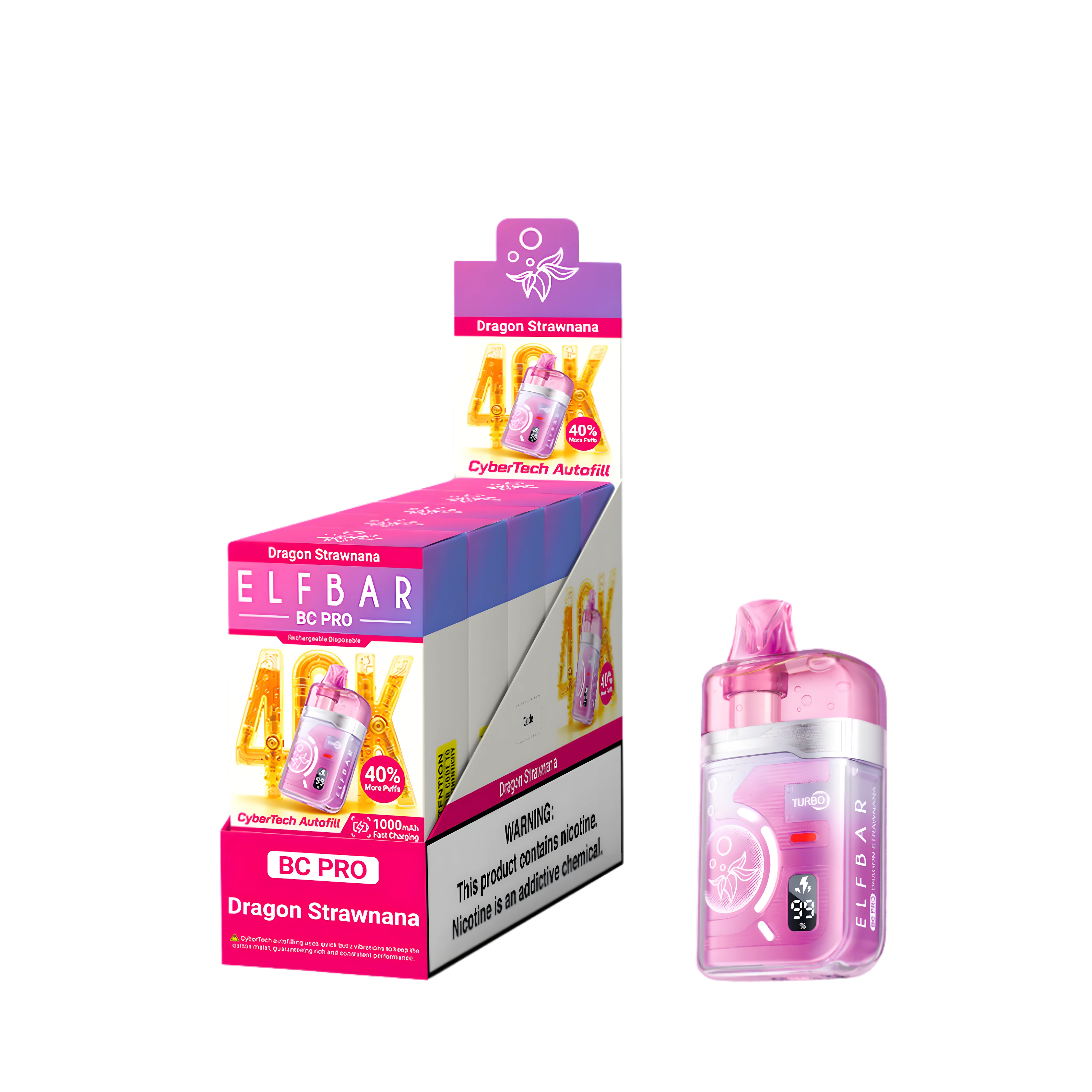 Elf Bar BC40000 Pro Dragon Strawnana 5% - packaging