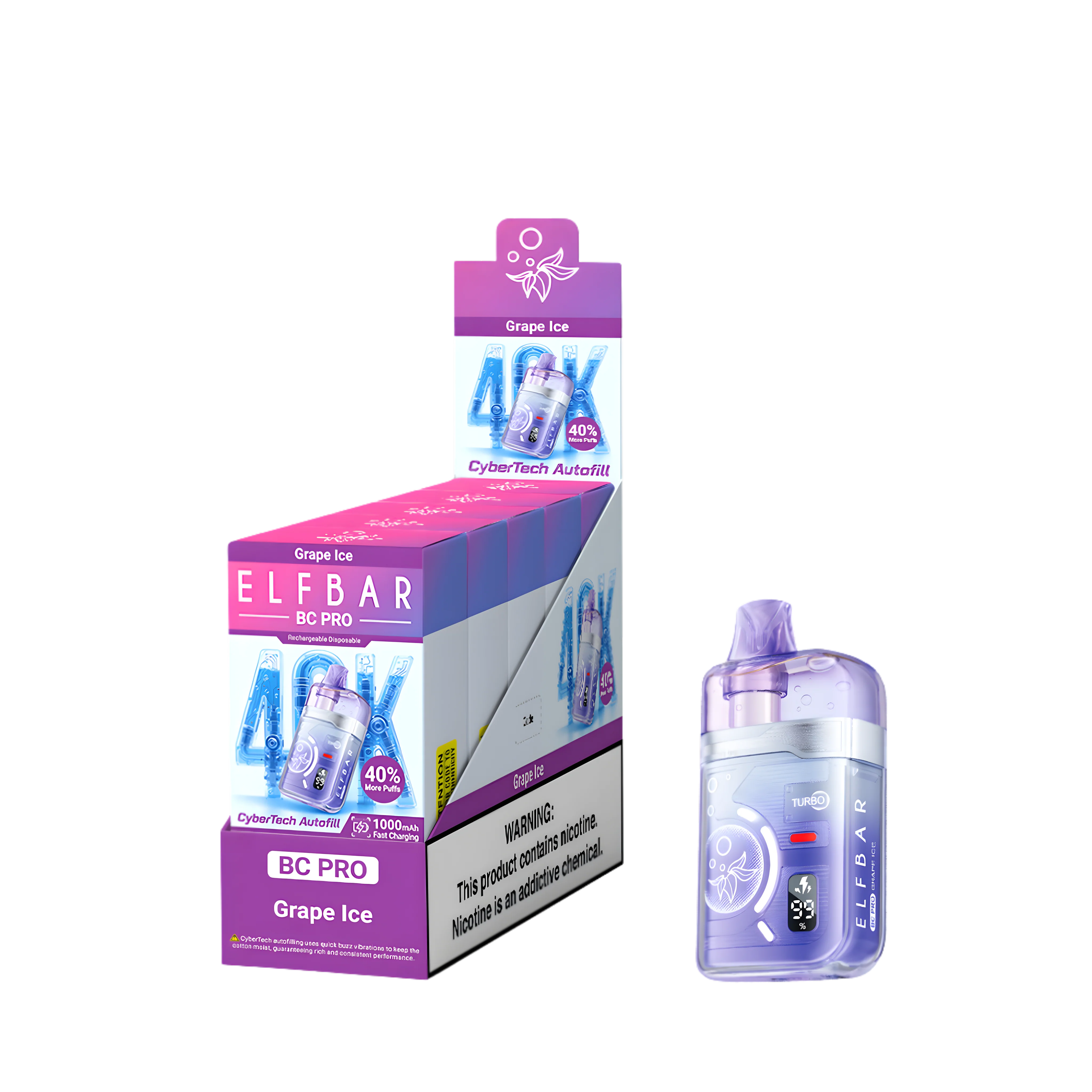 Elf Bar BC40000 Pro Grape Ice 5% - packaging