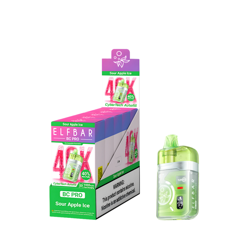 Elf Bar BC40000 Pro Sour Apple Ice 5% - packaging