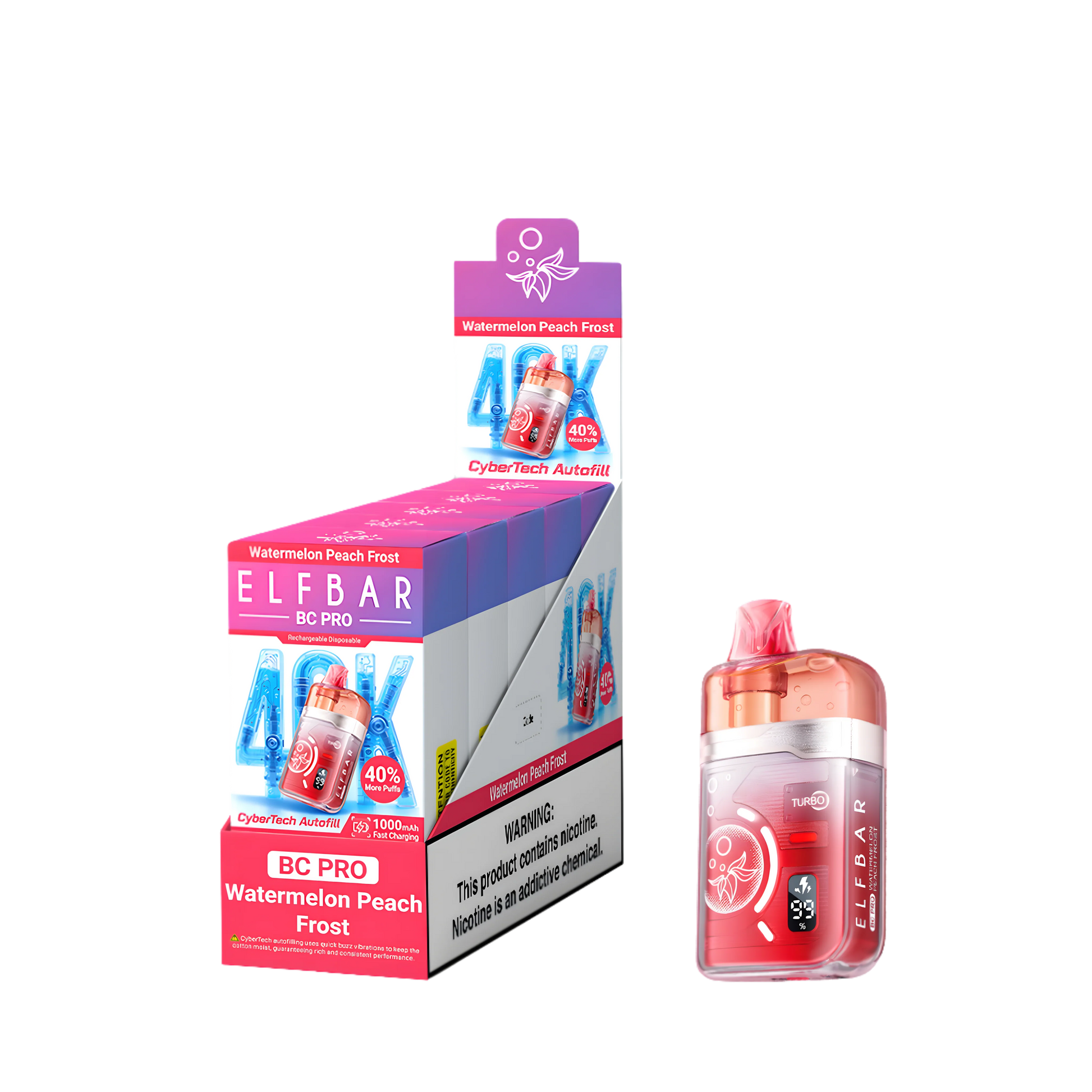 Elf Bar BC40000 Pro Watermelon Peach Frost 5% - packaging