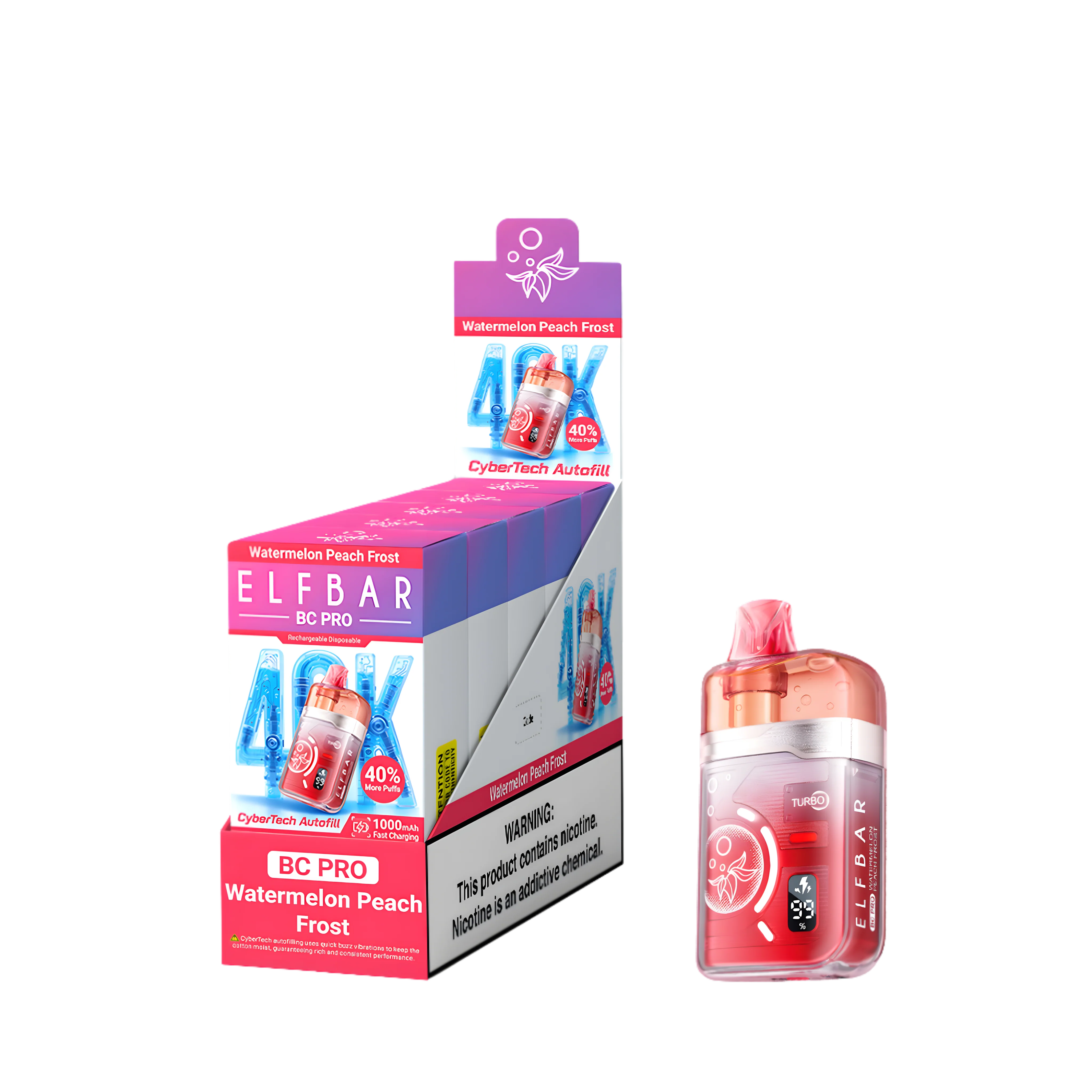 Elf Bar BC40000 Pro Watermelon Peach Frost 5% - packaging