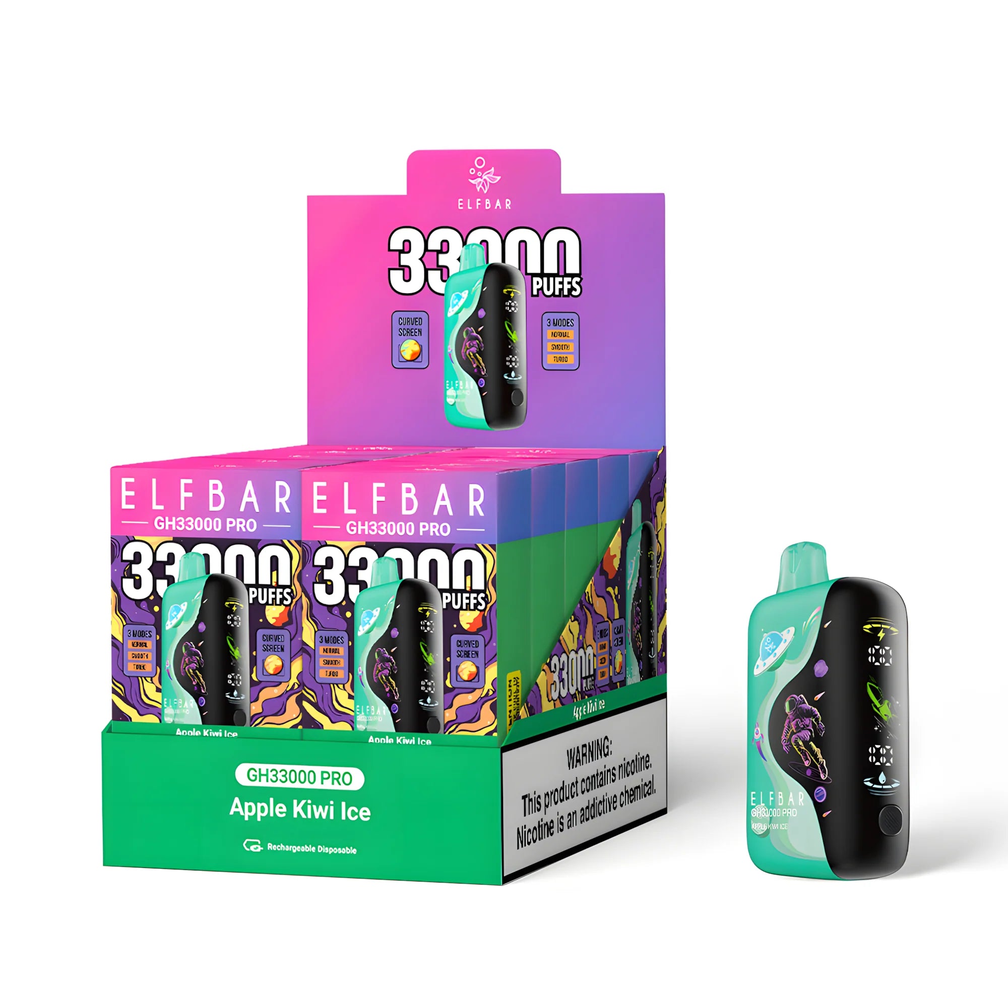 ELF BAR GH33000 PRO Apple Kiwi Ice 5% - packaging