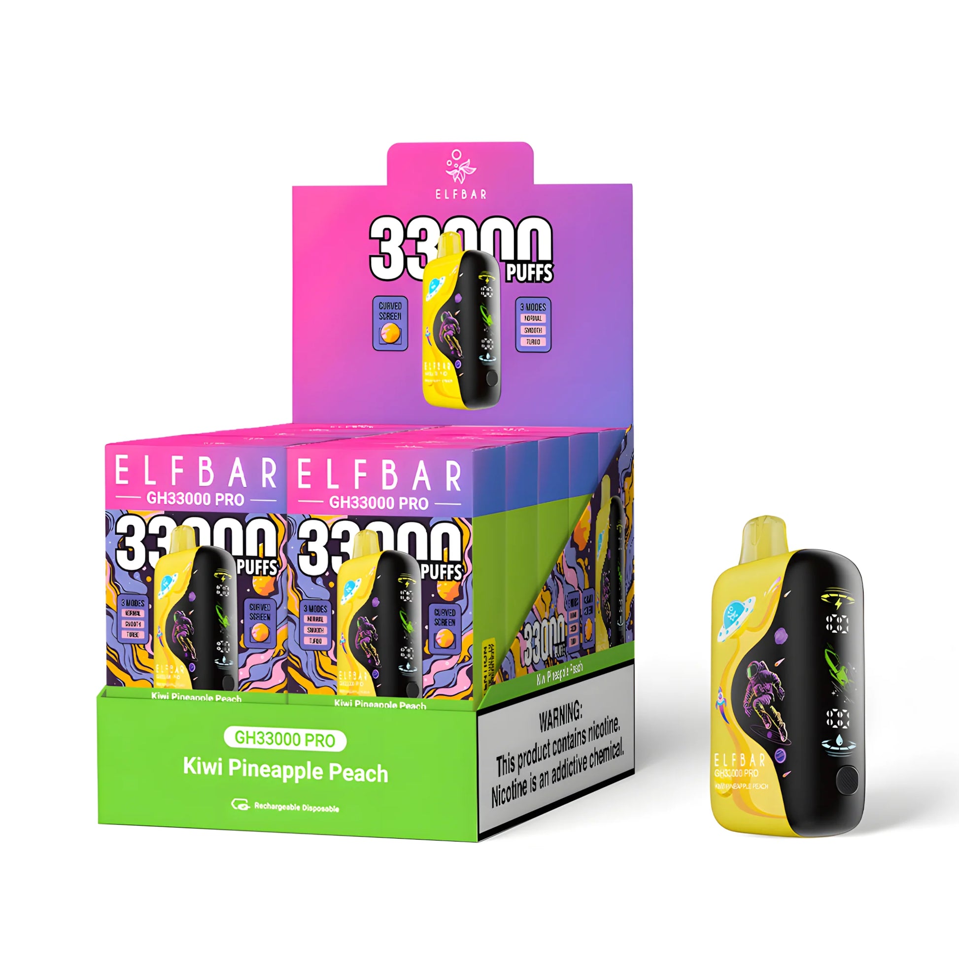 ELF BAR GH33000 PRO Kiwi Pineapple Peach 5% - packaging