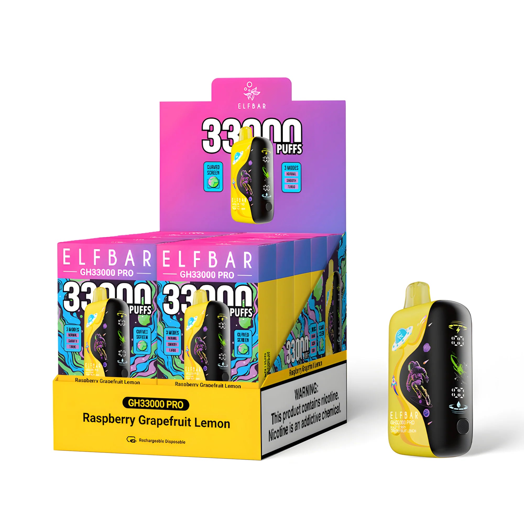 ELF BAR GH33000 PRO Raspberry Grapefruit Lemon 5% - packaging