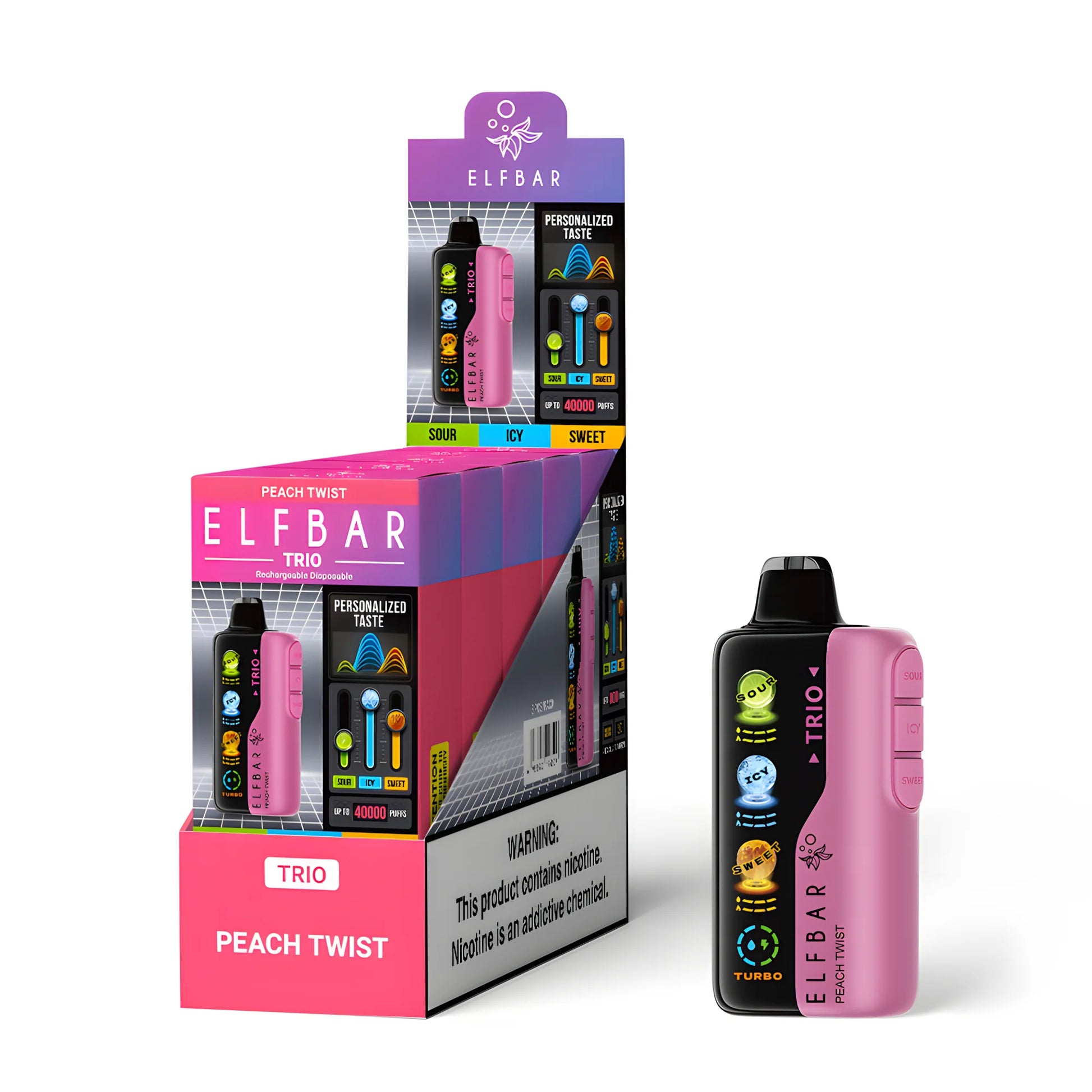 ELF BAR Trio 40000 Peach Twist 5% nicotine - packaging (large box)