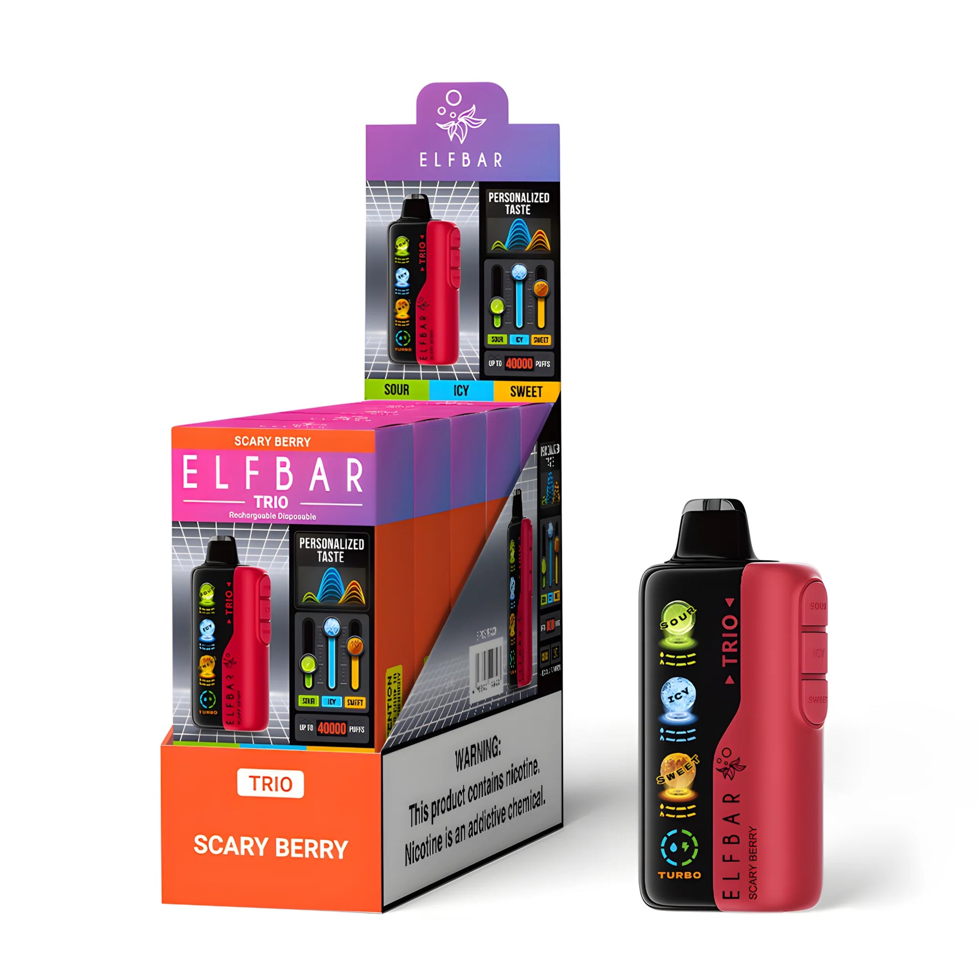 ELF BAR Trio 40000 Scary Berry 5% nicotine - packaging (large box)