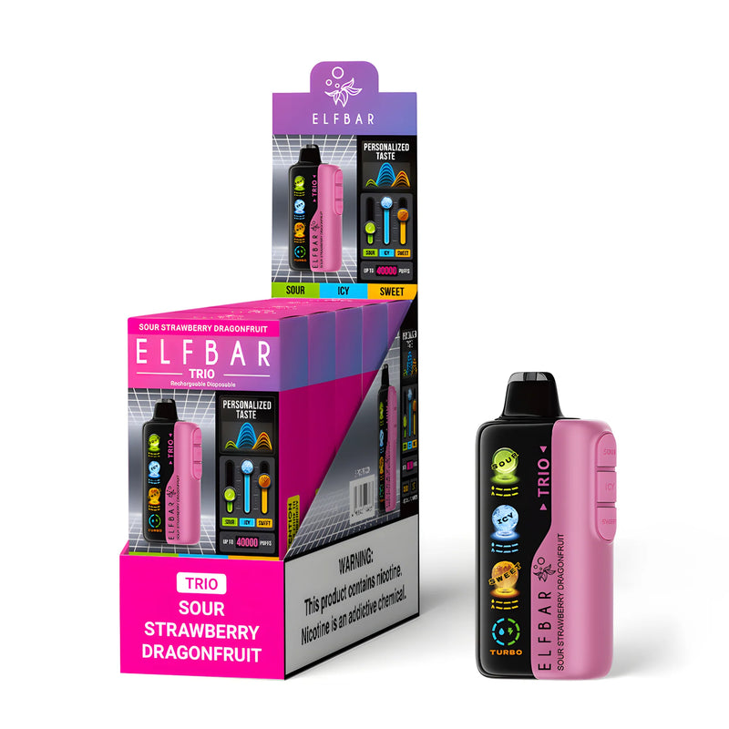 ELF BAR Trio 40000 Sour Strawberry Dragonfruit 5% nicotine - packaging (large box)
