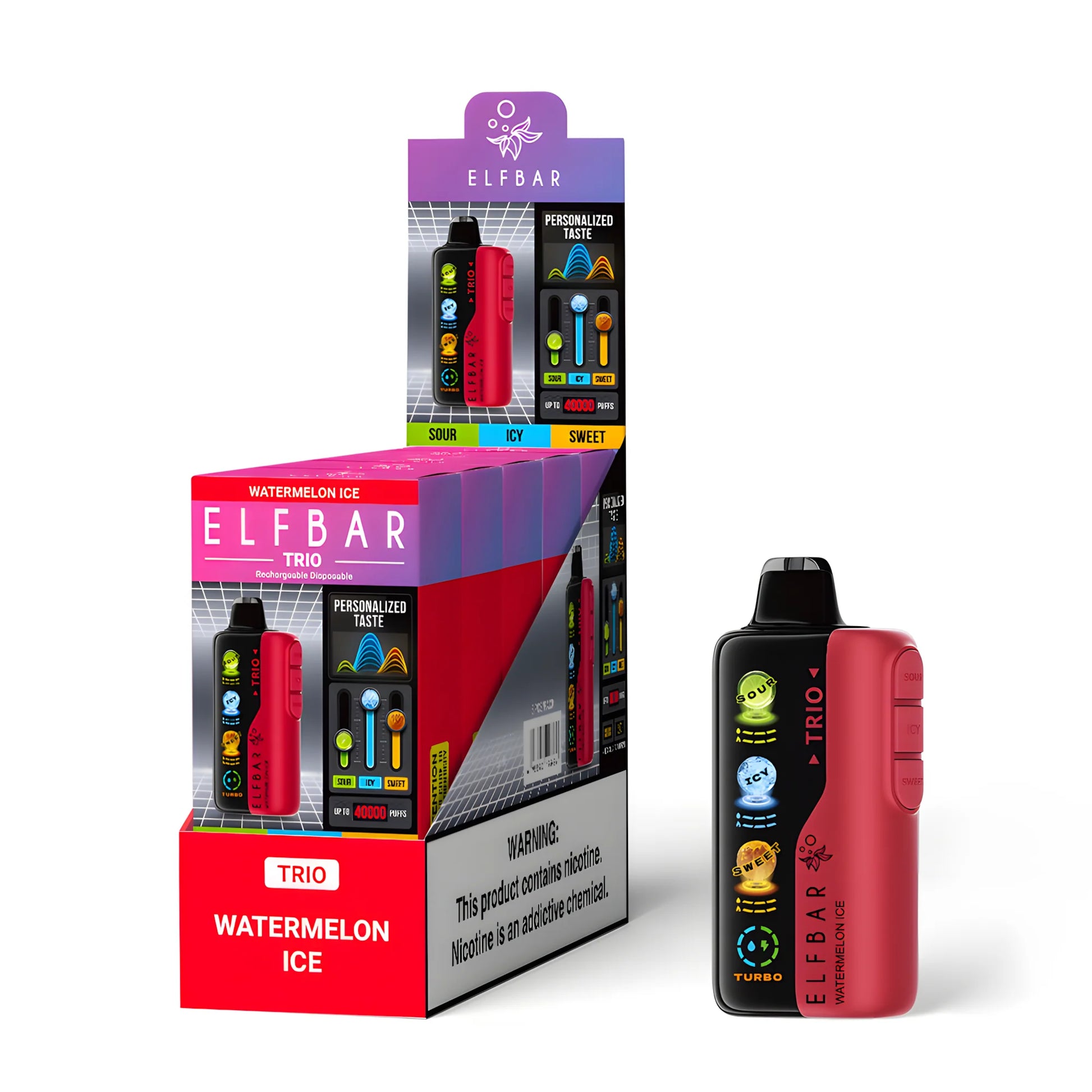 ELF BAR Trio 40000 Watermelon Ice 5% nicotine - packaging (large box)