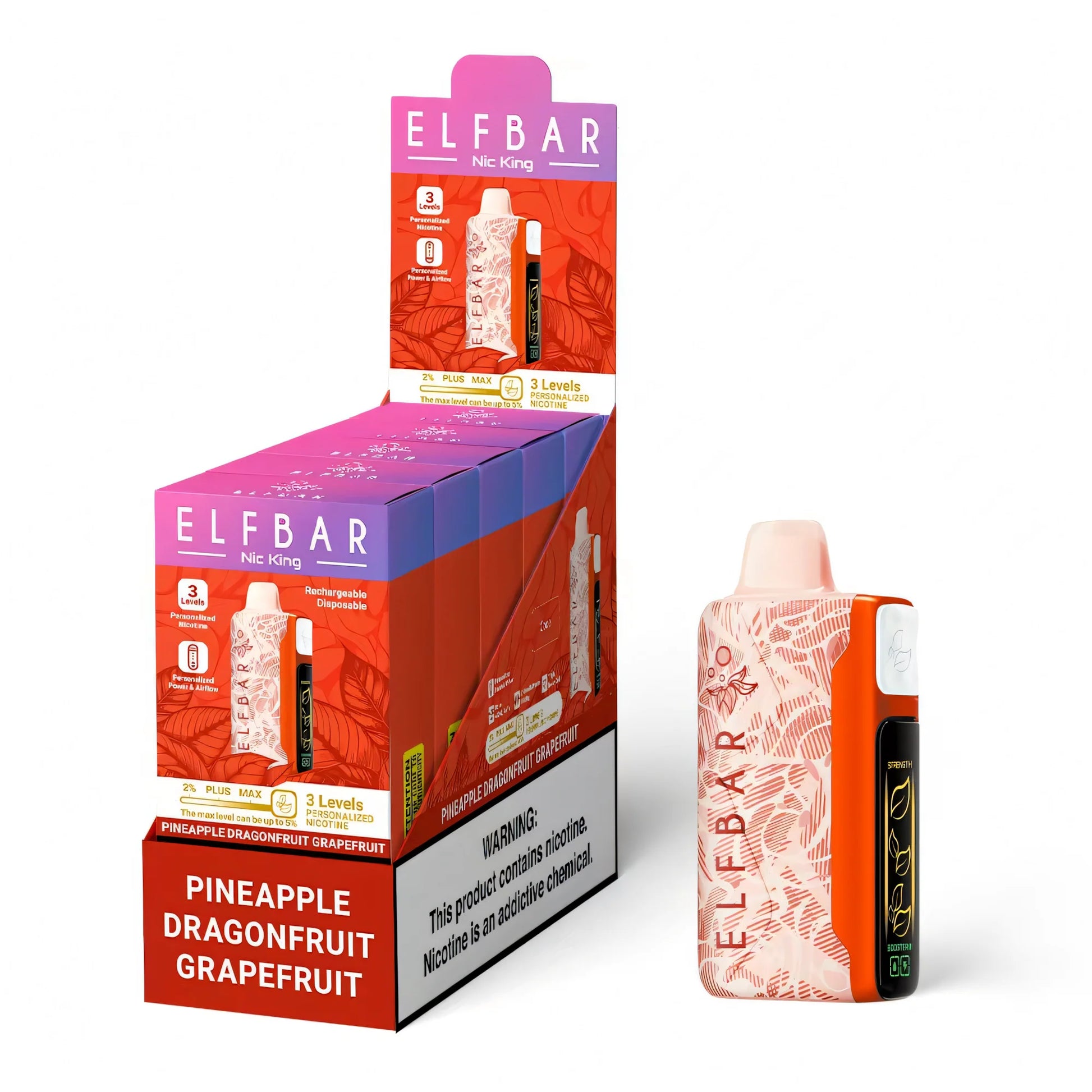 ELF BAR Nicotine King 40000 Pineapple Dragonfruit Grapefruit - product photo