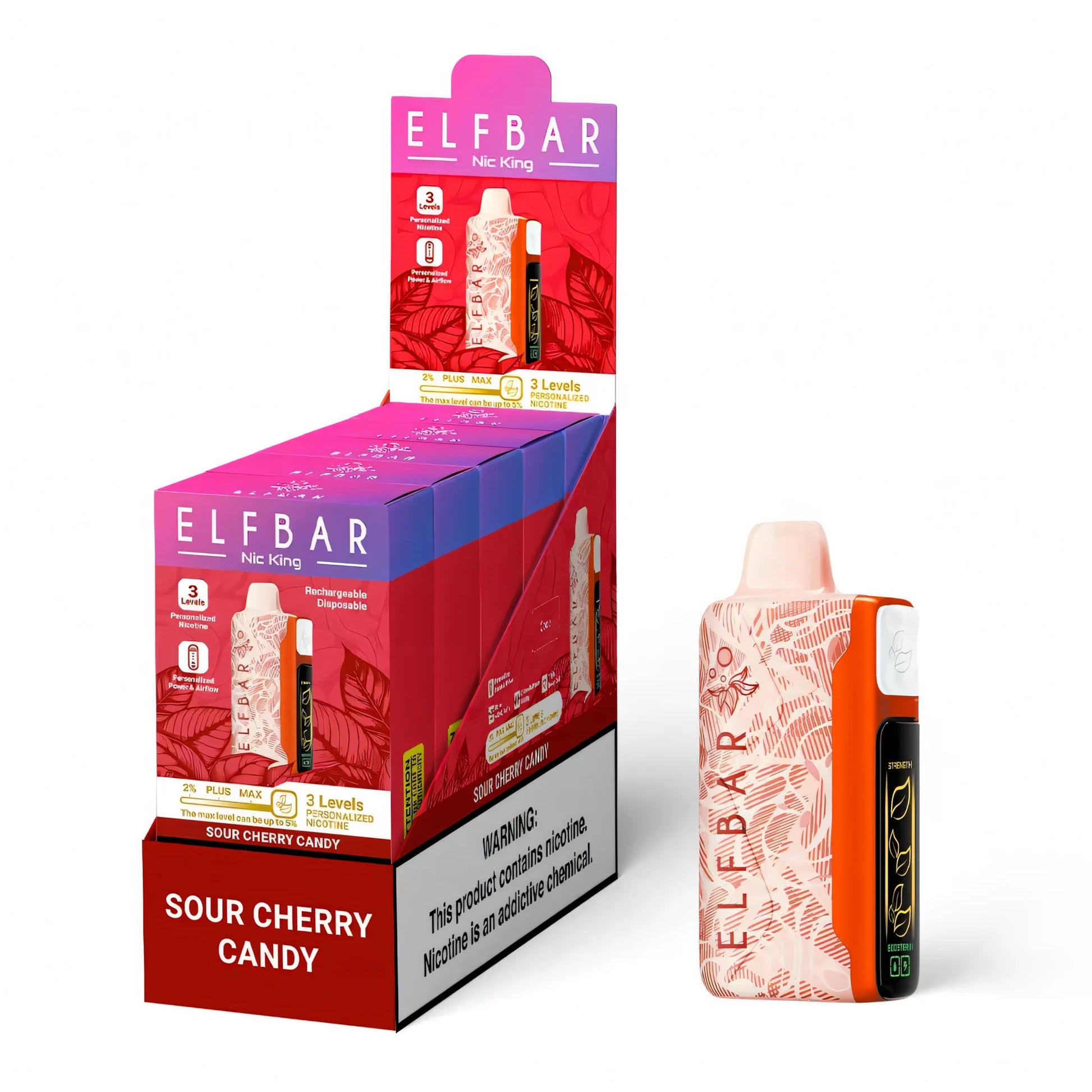 ELF BAR Nicotine King 40000 Sour Cherry Candy - product photo