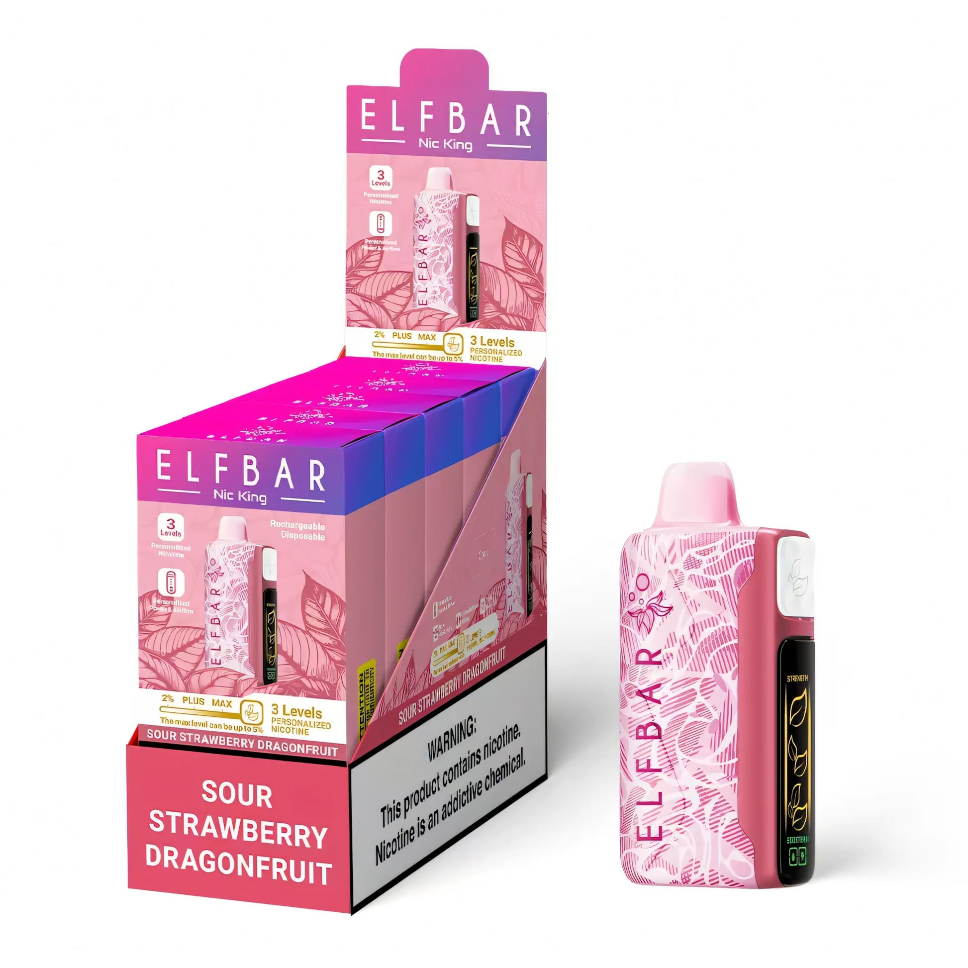 ELF BAR Nicotine King 40000 Sour Strawberry Dragonfruit - product photo