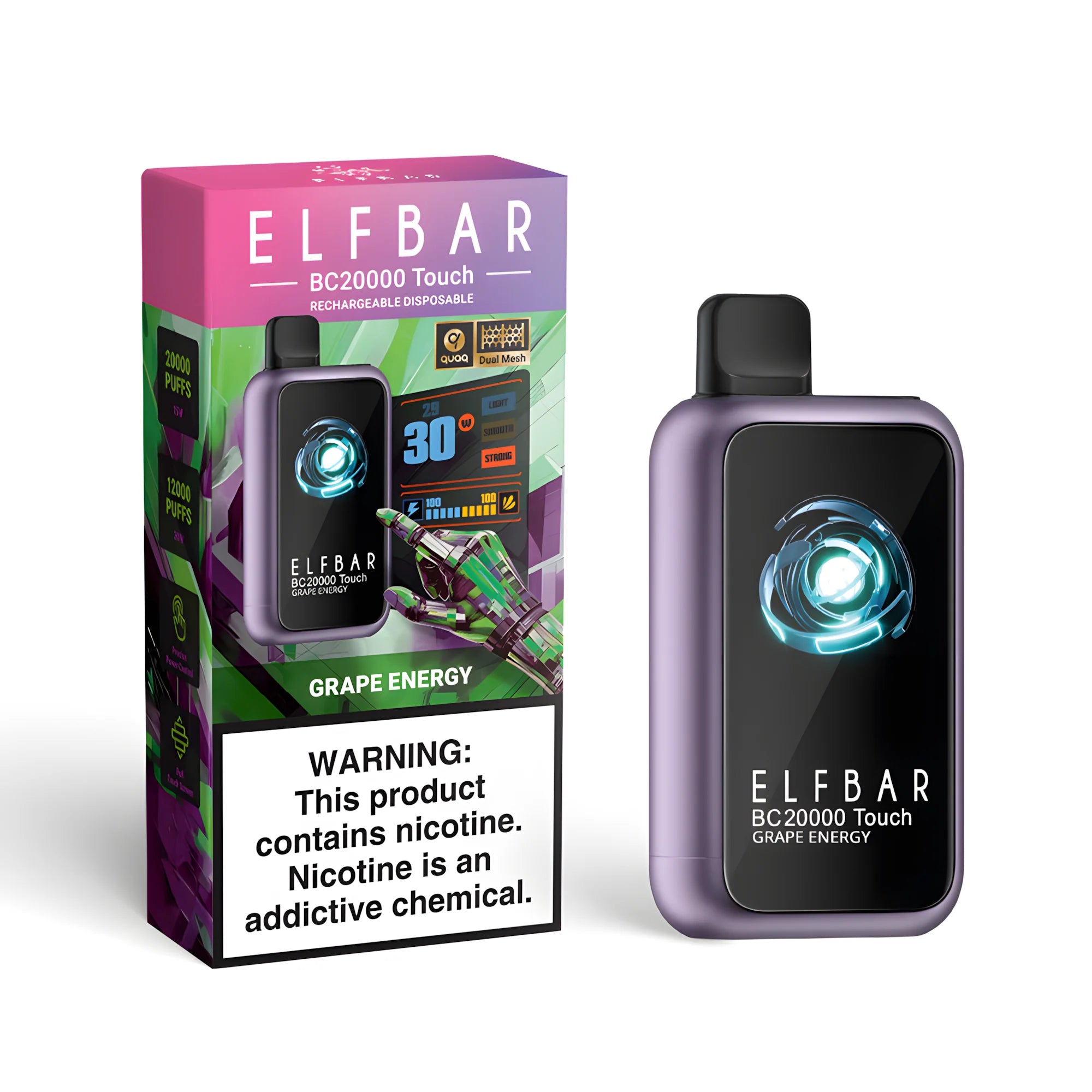 ELF BAR BC20000 Touch Grape Energy 5% - product photo