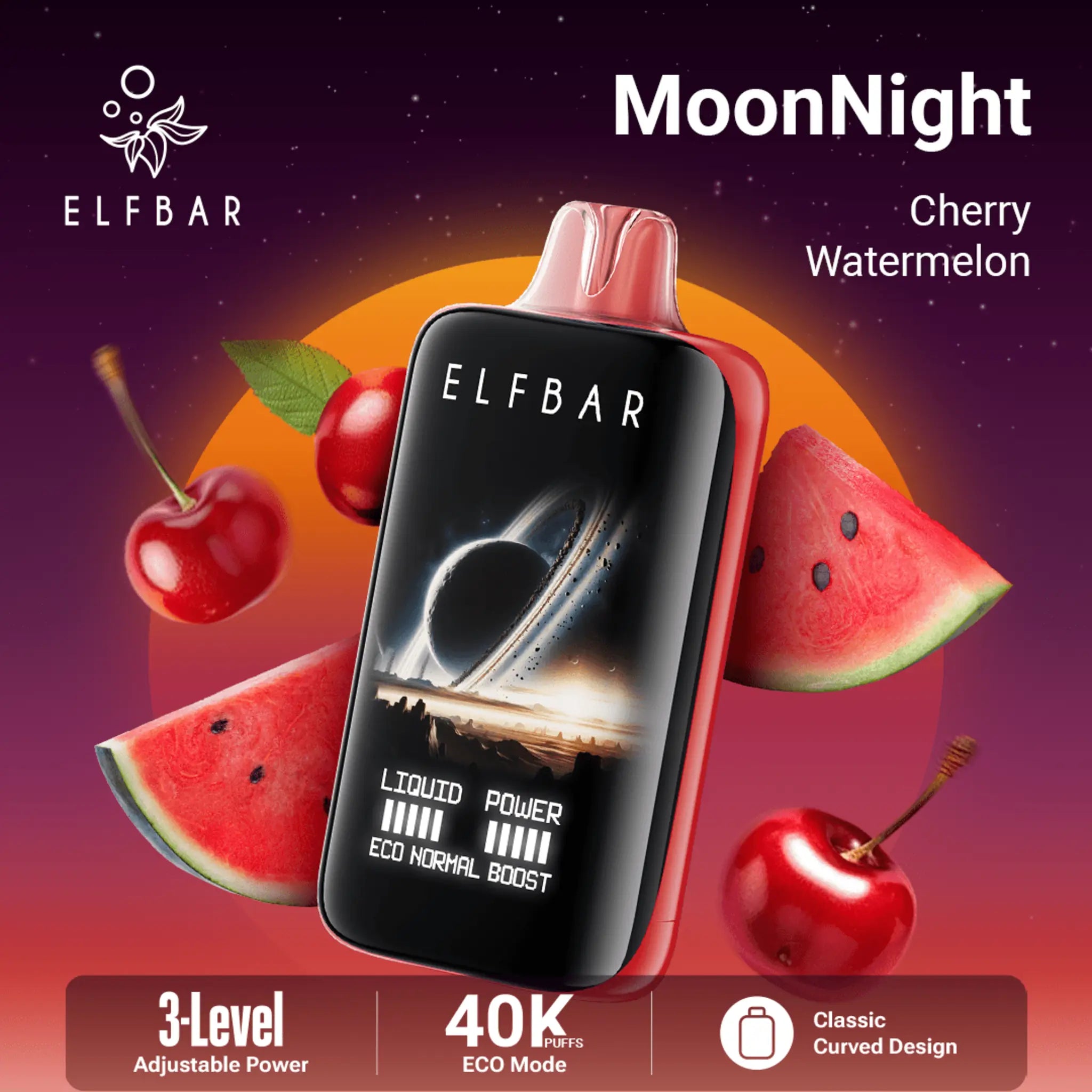 ELF BAR MOON NIGHT 40000 Cherry Watermelon 5% Nicotine
