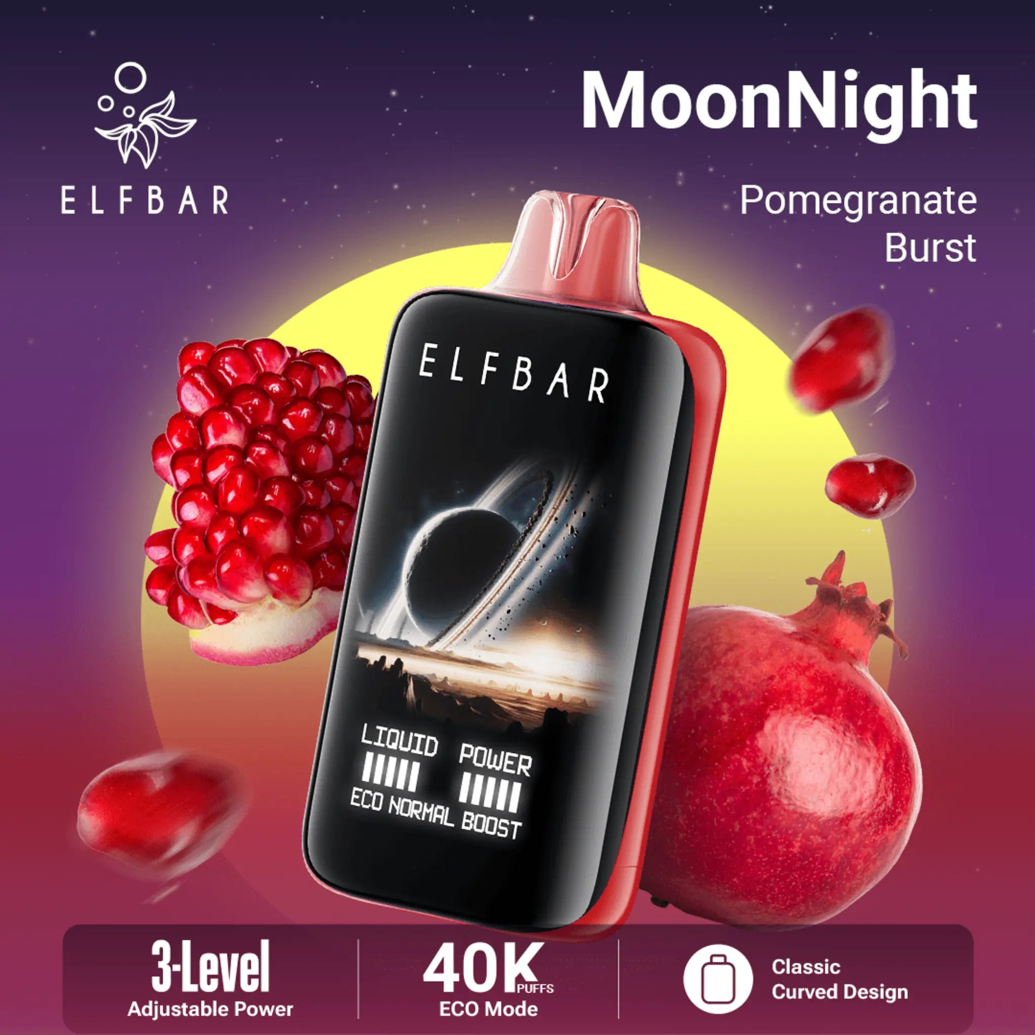 ELF BAR MOON NIGHT 40000 Pomegranate Burst 5% Nicotine