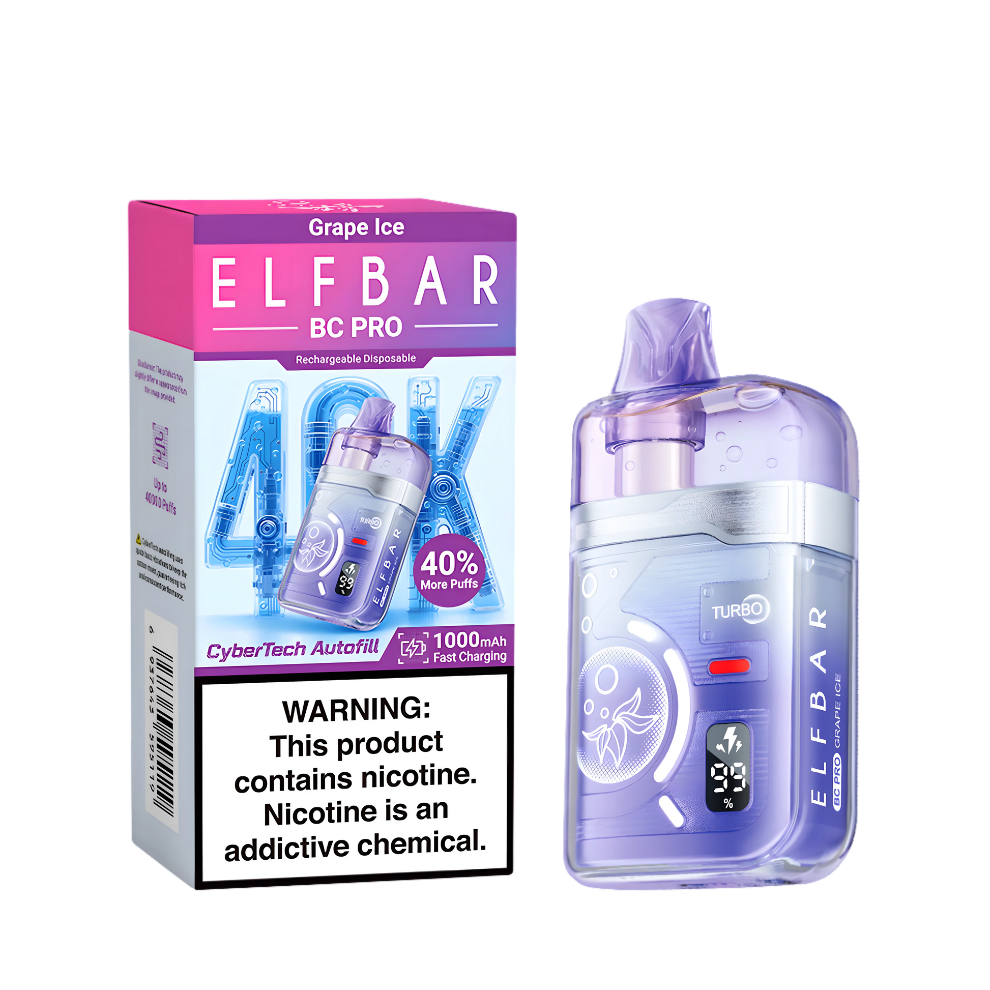 Elf Bar BC40000 Pro Grape Ice 5% - product photo