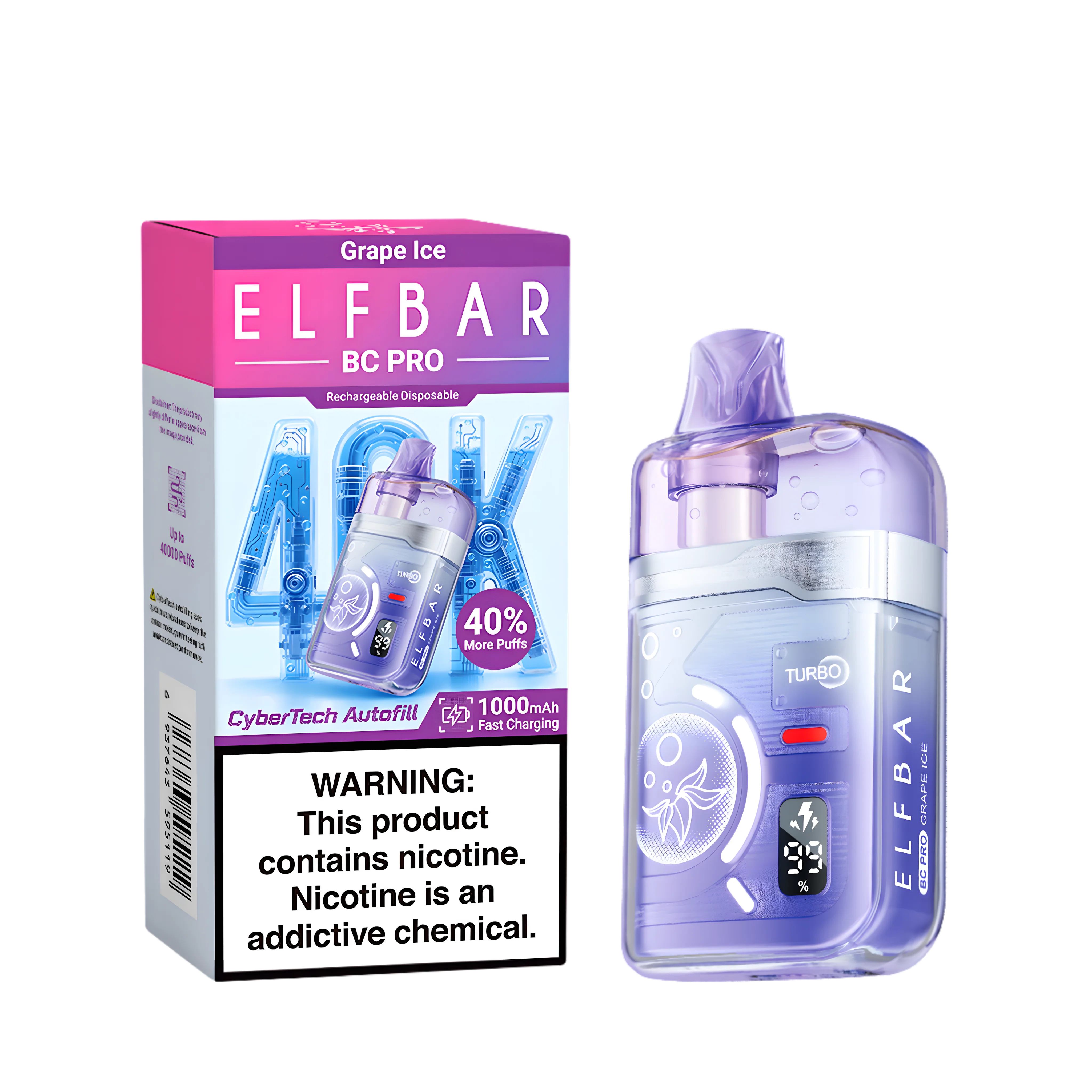 Elf Bar BC40000 Pro Grape Ice 5% - product photo