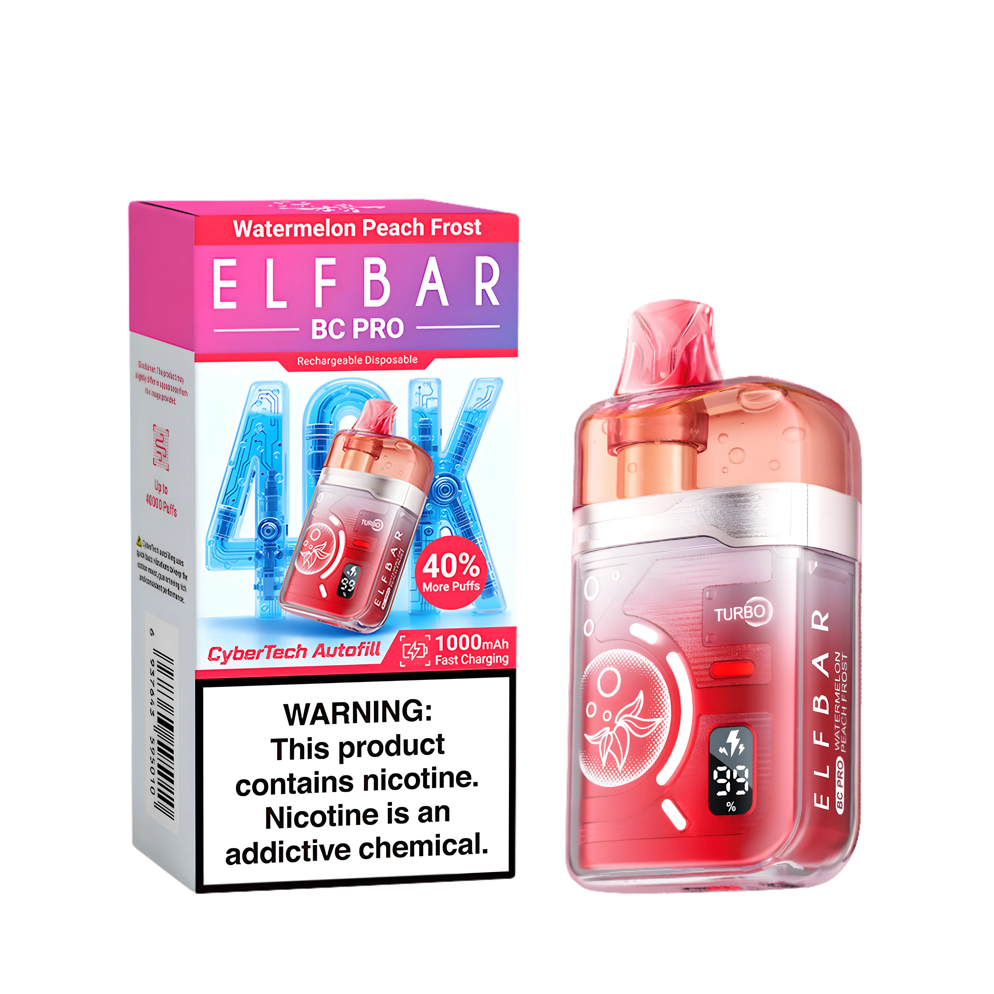 Elf Bar BC40000 Pro Watermelon Peach Frost 5% - product photo