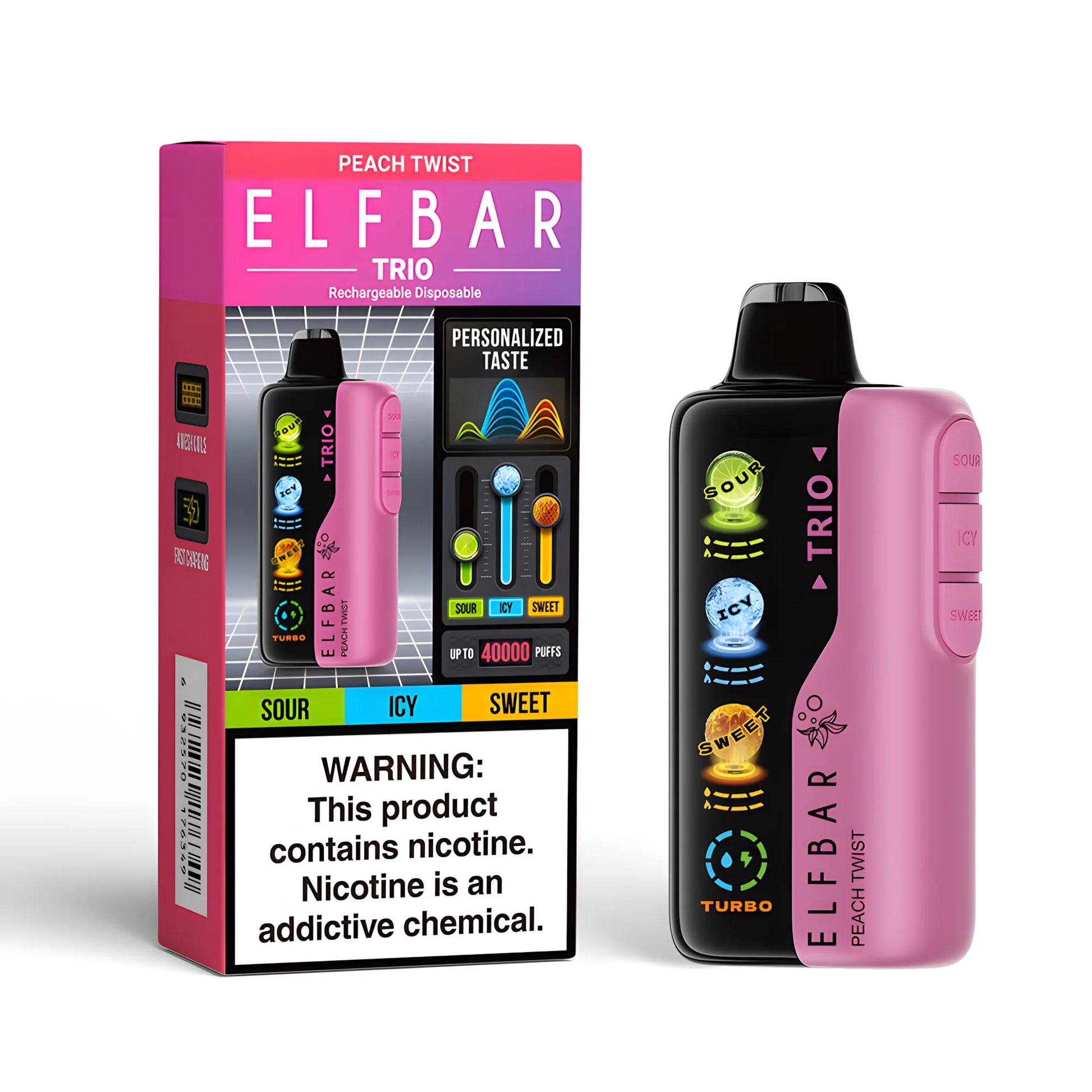 ELF BAR Trio 40000 Peach Twist 5% nicotine - packaging (small box)