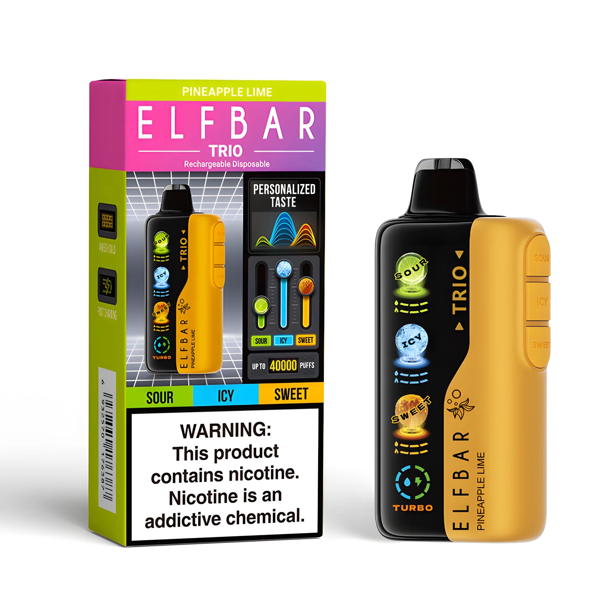 ELF BAR Trio 40000 Pineapple Lime 5% nicotine - packaging (small box)