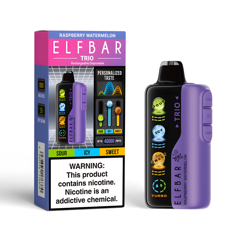 ELF BAR Trio 40000 Raspberry Watermelon 5% nicotine - packaging (small box)