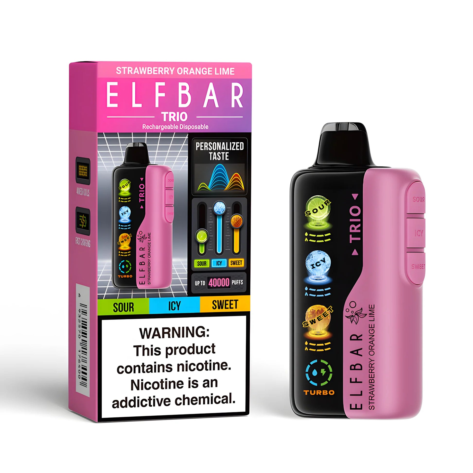 ELF BAR Trio 40000 Strawberry Orange Lime 5% nicotine - packaging (small box)