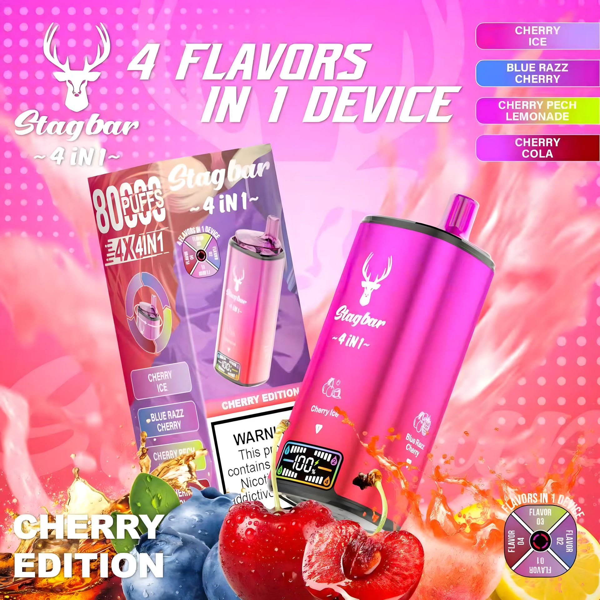 raz cherry flavors STAGBAR 4in1 Edition 5% Nicotine – Miami Mint Lost Mary high potency blue lotus Size:14 x 0.5 gram Pre-Rolls This electrifying combo of