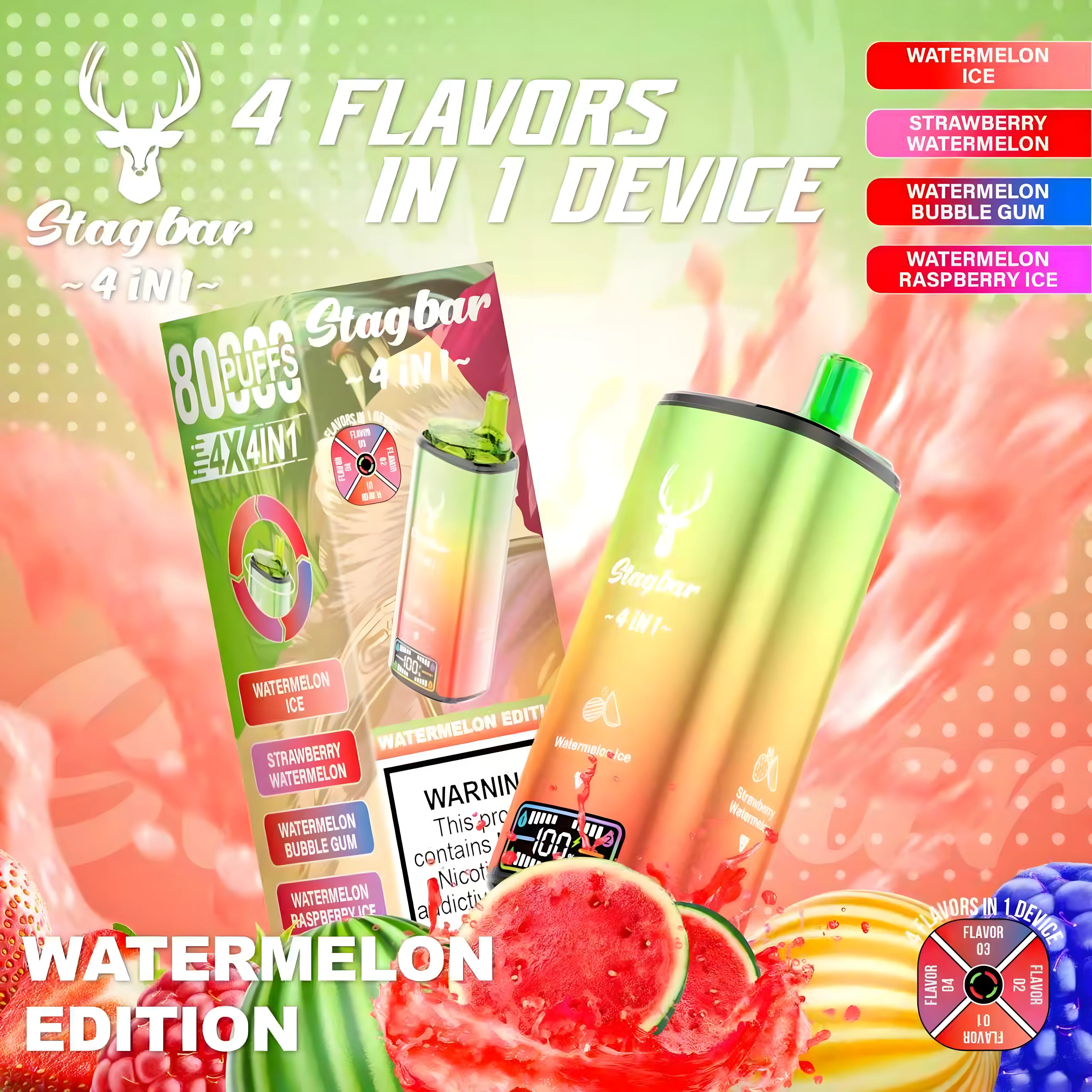 STAGBAR 4in1 Watermelon Edition 5% Nicotine