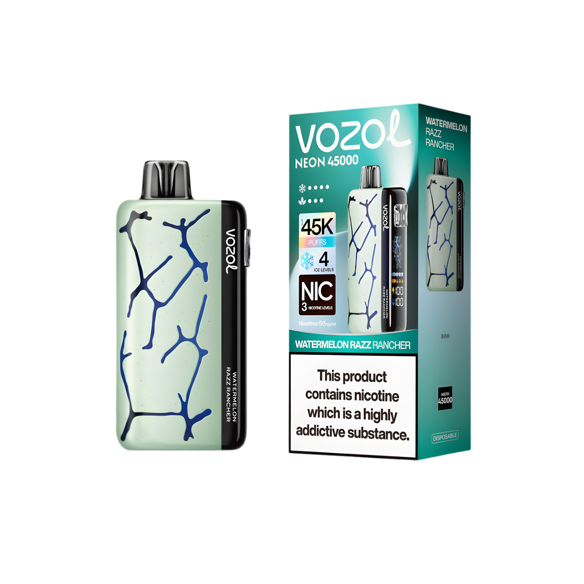 vozol-neon-45000-watermelon-razz-rancher -roduct phto