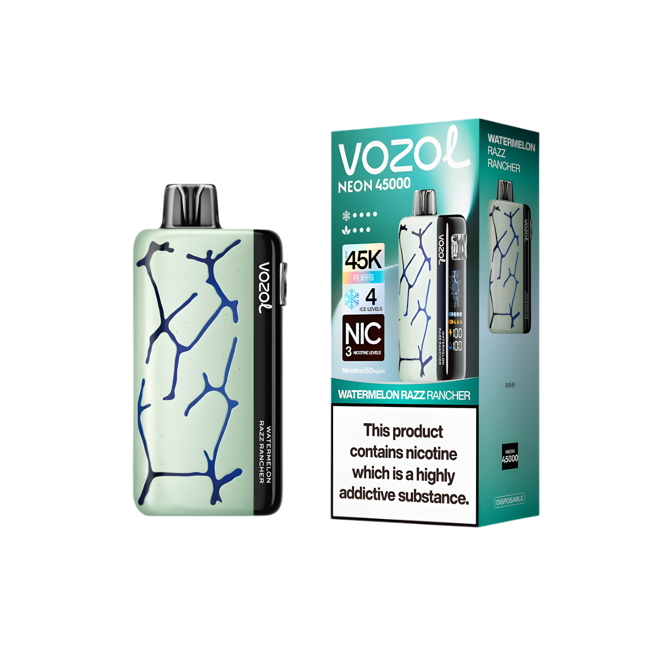 vozol-neon-45000-watermelon-razz-rancher -roduct phto